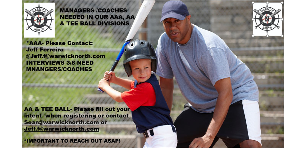 Managers & Coaches Needed! Majors/AA Interviews 3/8 6pm @ The Pit!
